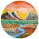Valley of Dreams Oil Canvas Round Painting by Artist Debayan Kundu 36 Inches
